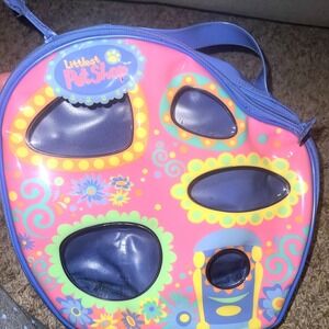 Vtg Littlest Pet Shop Carrying Case Storage Play House Toy Figure Holder 13"×13"